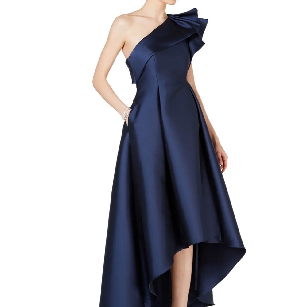 Adrianna Papell Women's One shoulder Dress Navy Blue Size 8